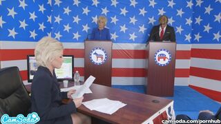 Parker Swayze and Bernie in the Trump- Clinton sex parodie