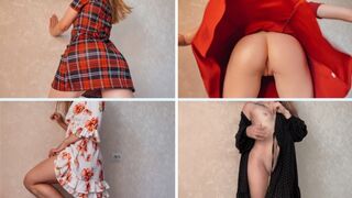 Blonďatá dívka bez dress zkouška kalhotky s velkým zadkem