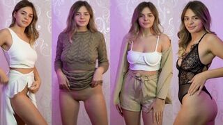 Sexy šaty zkouška s krásnou teenager