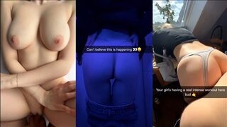Špinavé šukání vysokoškolaček ve snapchat výběru na obrazovce tři