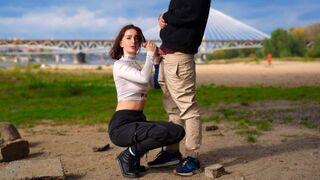 Public fuck vlog: hluboko v krku a neočekávané kočička zatížení