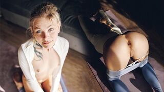 Little blond teenager fucks tvrdě v její jóga kalhoty