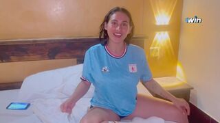 Hot girl love fotbal a hard fuck