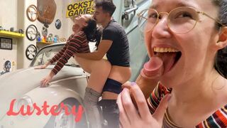 Roztomilý amatéři kurva v garáži divoký
