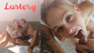 Blondýnka amatérská krása svůdné výstřik v pov