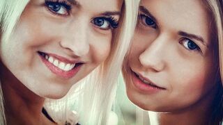 Horké lesbické objetí zralé blondýnky s Lena Love a Violette Pink