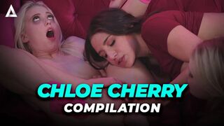Hubená blondýna Chloe Cherry lesbický výběr s ohnivou trojkou